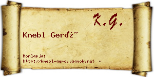 Knebl Gerő névjegykártya